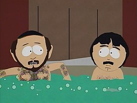 Gerald e Randy no jacuzzi