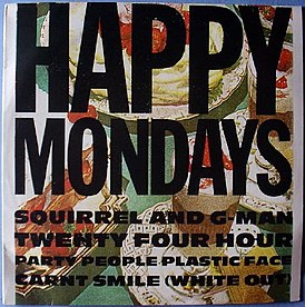 Обложка альбома Happy Mondays «Squirrel and G-Man Twenty Four Hour Party People Plastic Face Carnt Smile (White Out)» (1987)