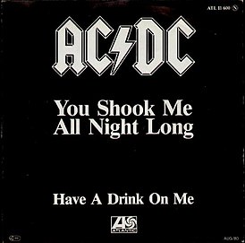 Обложка сингла AC/DC «You Shook Me All Night Long» (1980)