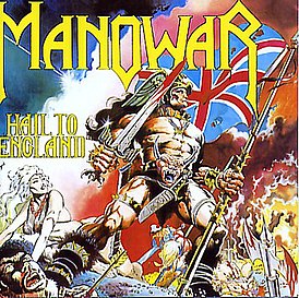 Portada del álbum de Manowar "Hail to England" (1984)