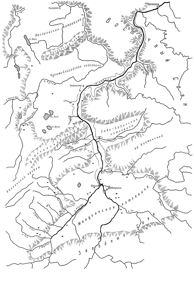 Карта минусинской котловины