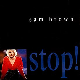 Cover av Sam Browns singel "Stop!"  (1988)