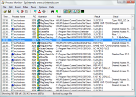 Скриншот программы Process Monitor