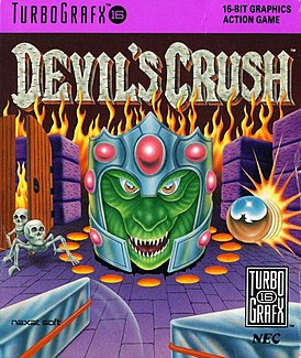 Обложка североамериканского релиза Devil's Crush на PC Engine