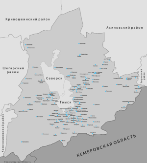 Томский район на карте