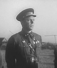 Sergei Bržeski kenraalimajuri A. I. Rodimtsevina elokuvassa Stalingradin taistelu (1948, 1949).
