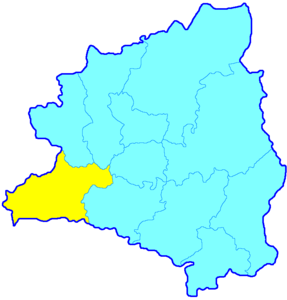 Yaransky-district op de kaart