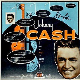 Cover van Johnny Cash's album Johnny Cash met zijn hete en blauwe gitaar (1957)