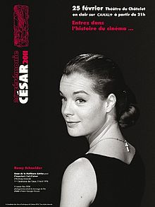 Plakát k 36. ceremonii, na kterém je herečka Romy Schneider