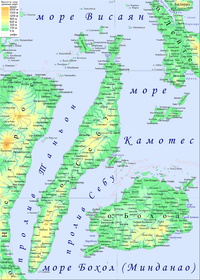 физическая карта острова Себу