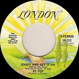 Обложка сингла ZZ Top «Enjoy and Get It On» (1977)