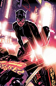 Женщина-кошка (Селина Кайл) на обложке комикса Catwoman (vol. 3) #59 Художник — Адам Хьюз  (англ.) (рус.