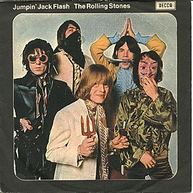 Portada del sencillo de los Rolling Stones "Jumpin' Jack Flash" (1968)