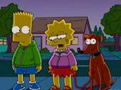 Лиза, Барт и Маленький Помощник Санты на кладбище