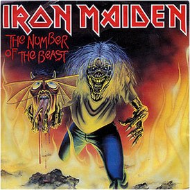 Iron Maiden -singlen "The Number of the Beast" kansi (1982)