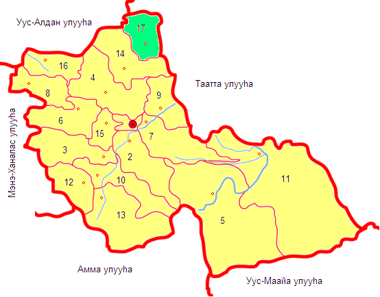 Карта горного улуса республики саха якутия