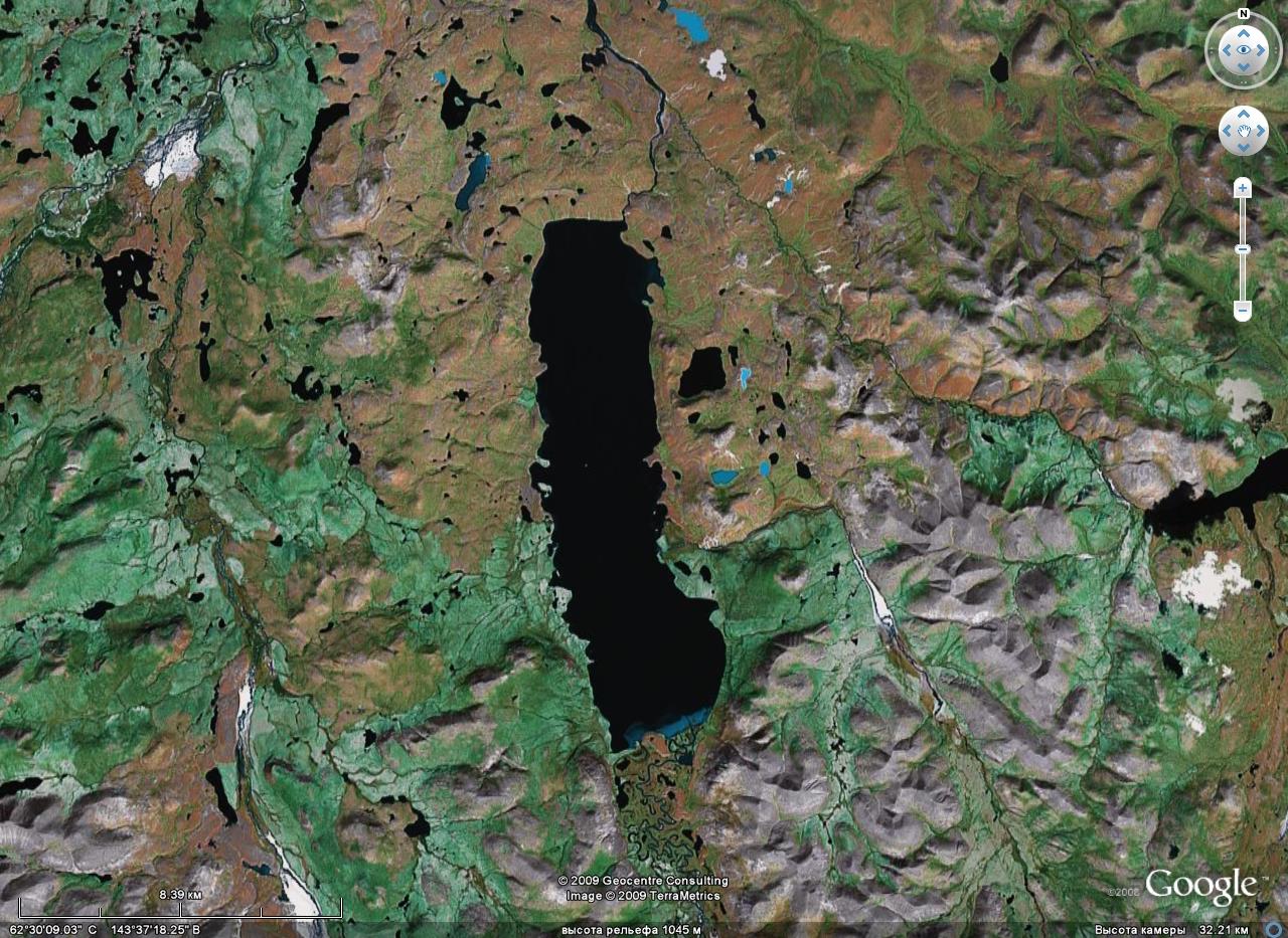Озеро Лабынкыр в Якутии на карте