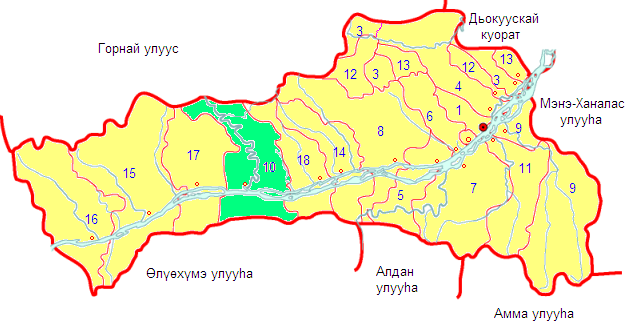 Спутниковая карта хангаласского района