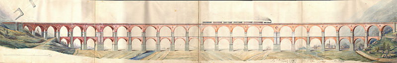 Borovnica viaduct-Ghega's original plan.jpg