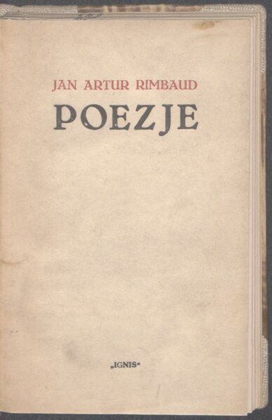 File:PL Jan Artur Rimbaud - Poezje.djvu