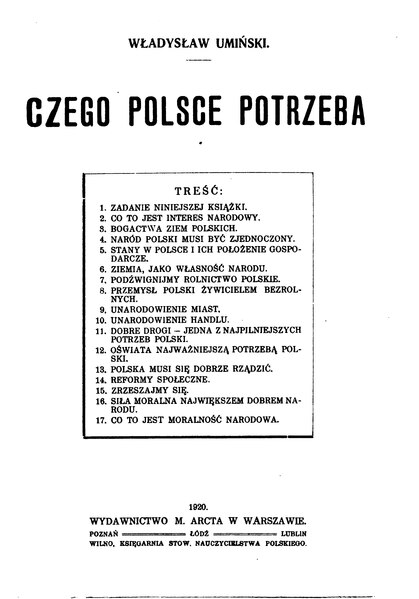 File:Umiński - Czego Polsce potrzeba.djvu