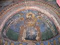 Богородица на престолу са малим Христом, олтар, Курбиново, фреска