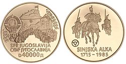 40.000 динара Сињска алка 1985. 14 g 30 mm Au 90%