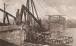 Уништени железнички мост на Нишави 1915.