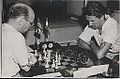 Stevan Kragujevic, mec Gligoric Resevski, IX sahovska olimopijada u Dubrovniku, Turnir nacija, 1950.JPG