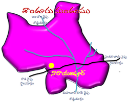 తాండూరు మండలంలో నారాయణపూర్ గ్రామ స్థానం (పసుపు రంగులో ఉంది)