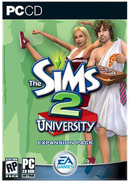 The Sims 2: University game box