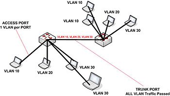 ตัวอย่างรูปMultiple switch VLAN