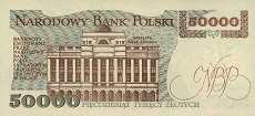 Файл:Банкнота 50000 злотих 1989 реверс.png