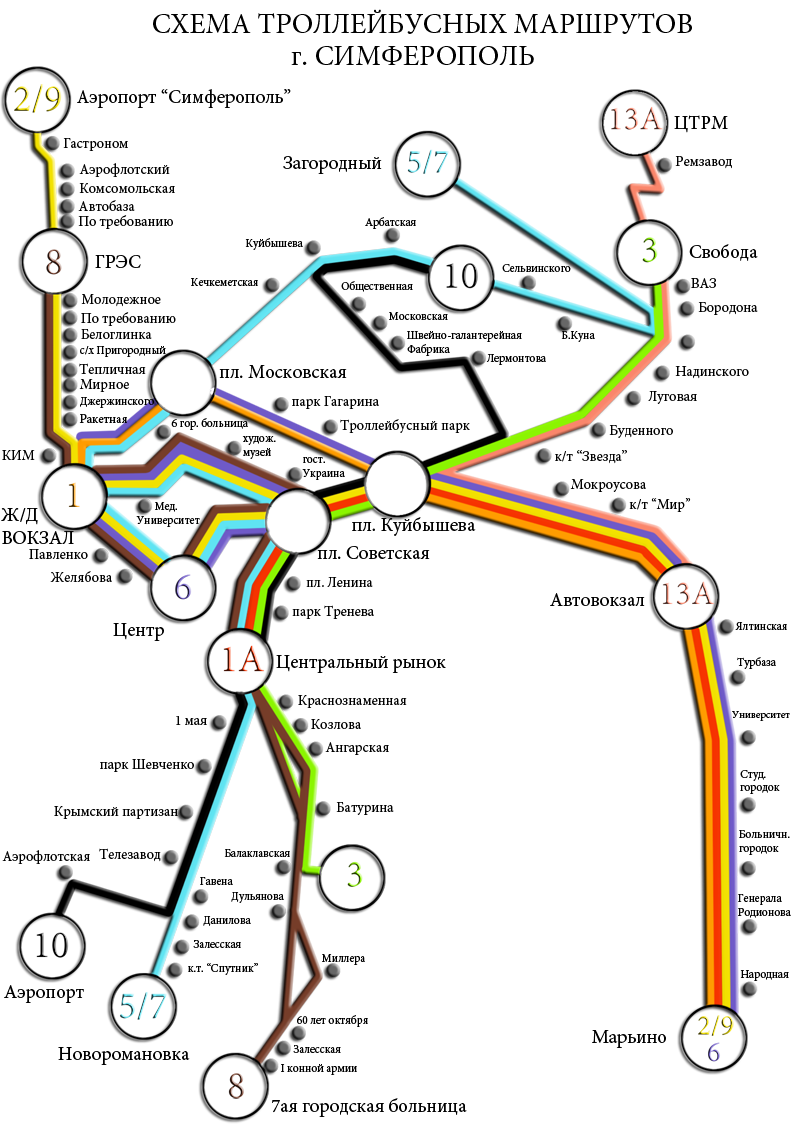 Автобусы крым маршруты. Схема троллейбус Симферополь. Схема троллейбусных маршрутов Симферополь. Схема Симферопольского троллейбуса. Схема маршрутов Крымского троллейбуса.