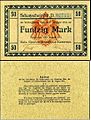 50 марок зразка 1914 року, цупкий картон