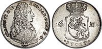 6 марок, 1733 року. Срібло (0.8330). Вага — 26.9830 г. Тираж — 5.000
