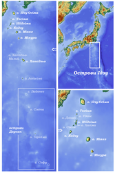 Скелі Байонез на карті островів Ідзу