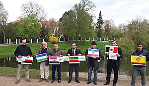 Акція "Захистимо мови Ідель-Уралу!" під стінами посольства Росії у Вільнюсі, 28 квітня 2018 р.