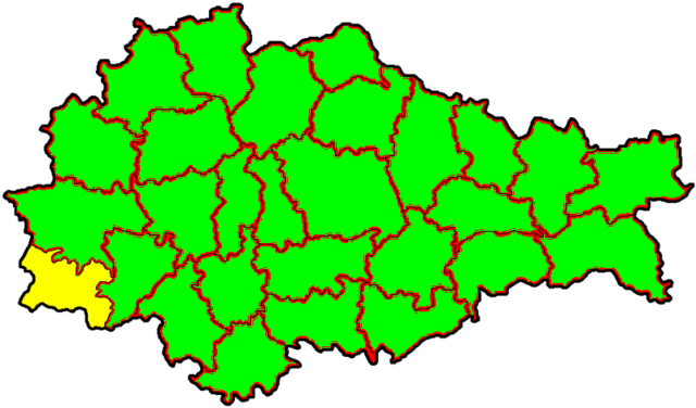 Розташування Глушківського району на мапі Курської області