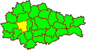 Розташування Льговського району на мапі Курської області