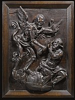 Нижньорейнський майстер 17 ст., рельєф «Пам'ятай про смерть», дубова стулка.