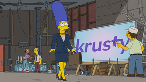 Мардж починає роботу в шоу «Красті»