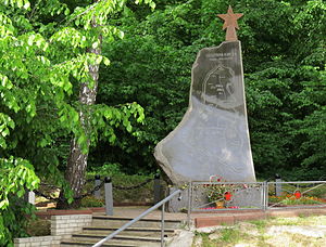 Пам'ятник «Оборона Києва». Автошлях М 06, біля мосту через р. Ірпінь.