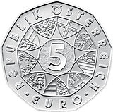 2008 Austria 5 Euro Soccer Coin 1 front.jpg