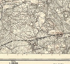Фрагмент мапи польського військового географічного інституту у Варшаві, (1927)