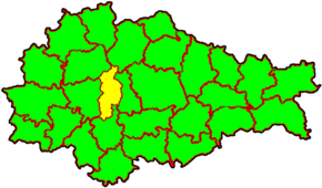 Розташування Курчатовського району на мапі Курської області