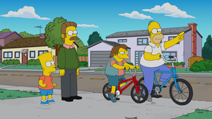 Барт з Недом і Гомер з Нельсоном