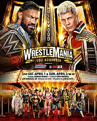 Рекламний постер з Романом Рейнсом, Коді Роудсом, різними реслерами WWE та Снуп Догом