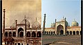 دہلی جامع مسجد کا نیا اور پرانا منظر
