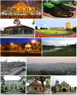 Clockwise from top left: Cityhood Park, Largest Pair of Shoes in the world, Marikina Sports Center, Riverbanks Center, Marikina City skyline, Our Lady of the Abandoned Church, Shoe Museum, Marquinton Residences, Marcos Highway, Roman Garden at Marikina River Park, Sentrong Pangkultura ng Marikina